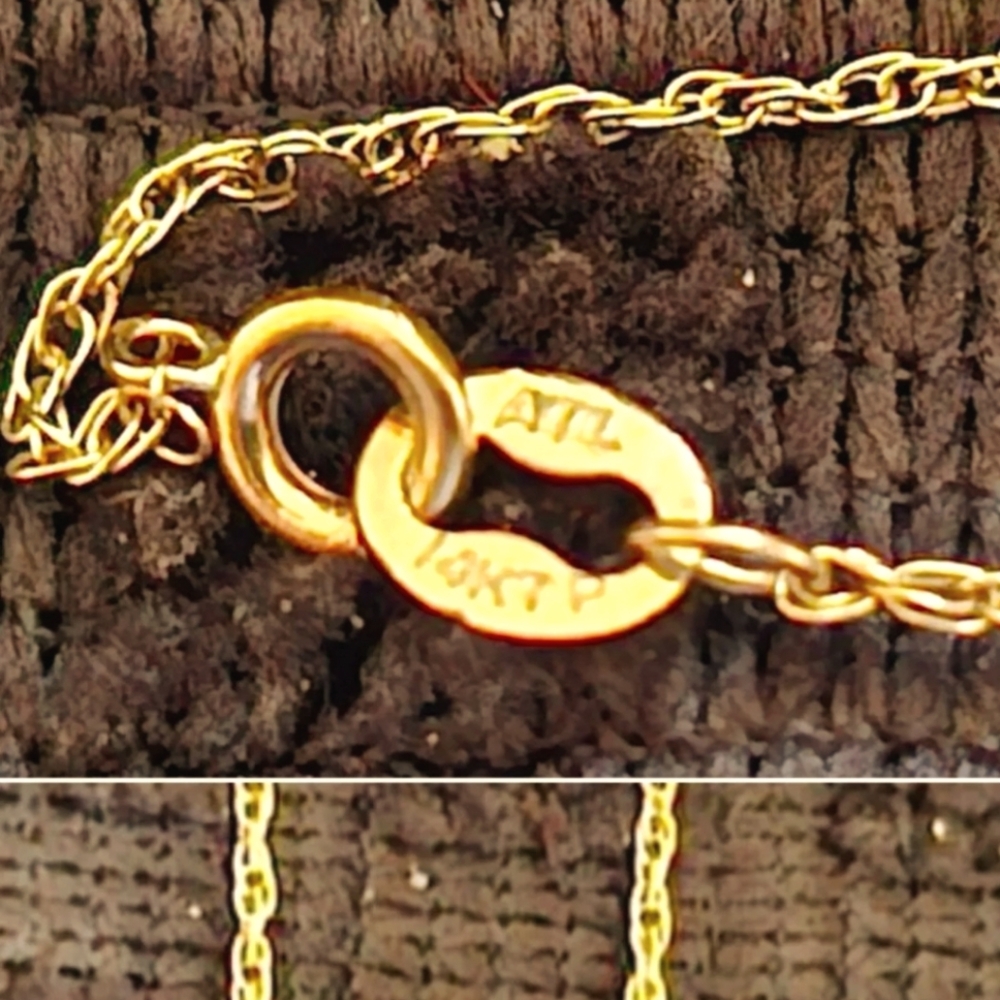 14k Italian gold multi link chain necklace.